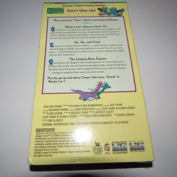 Dragon Tales VHS Don’t Give Up! Reader’s Digest Young Families 2000 Kids Cartoon - Picture 2 of 3